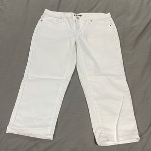 White capris with diamonds